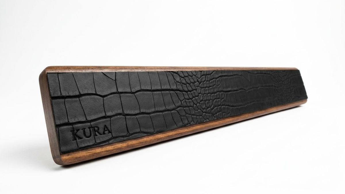 KURA 16" Magnetic Knife Bar — Walnut Alligator
