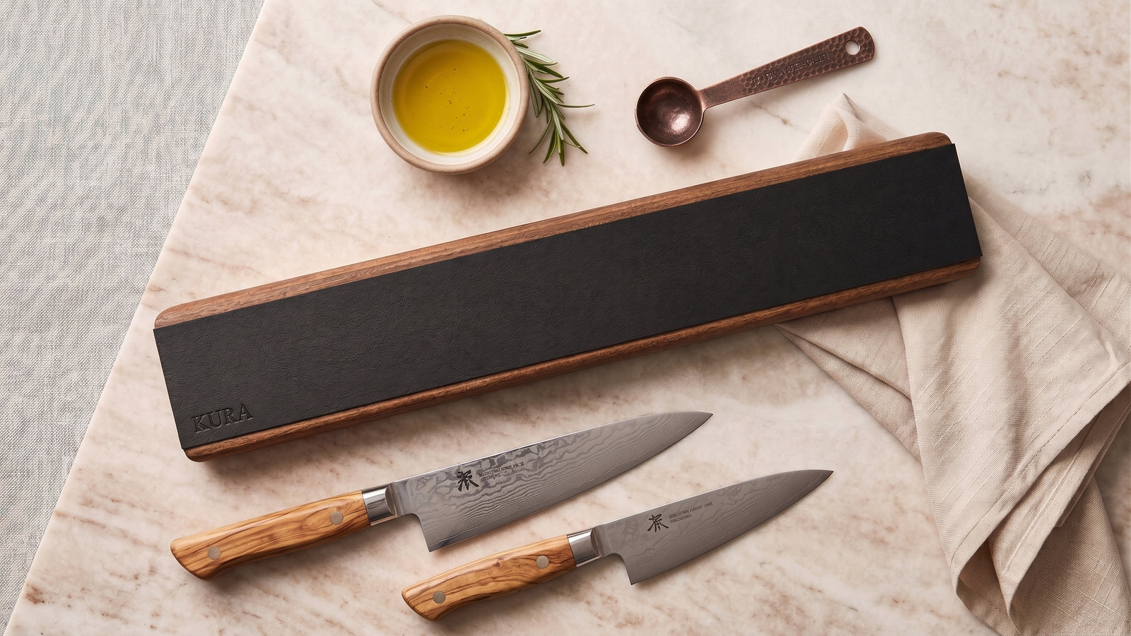 KURA 16" Magnetic Knife Bar — Walnut Onyx