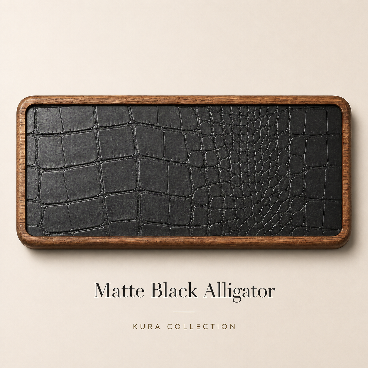KURA 16" Magnetic Knife Bar — Walnut Alligator