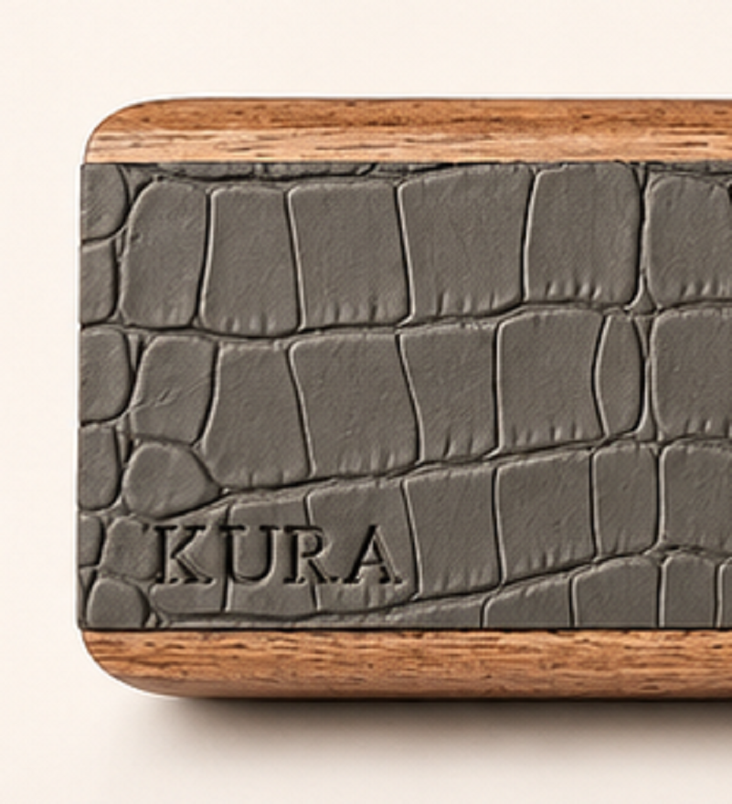 KURA 16" Magnetic Knife Bar — Walnut Alligator