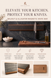 KURA 16" Magnetic Knife Bar — Walnut Alligator