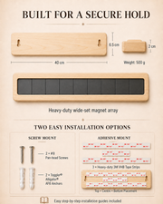 KURA 16" Magnetic Knife Bar — Maple Cognac