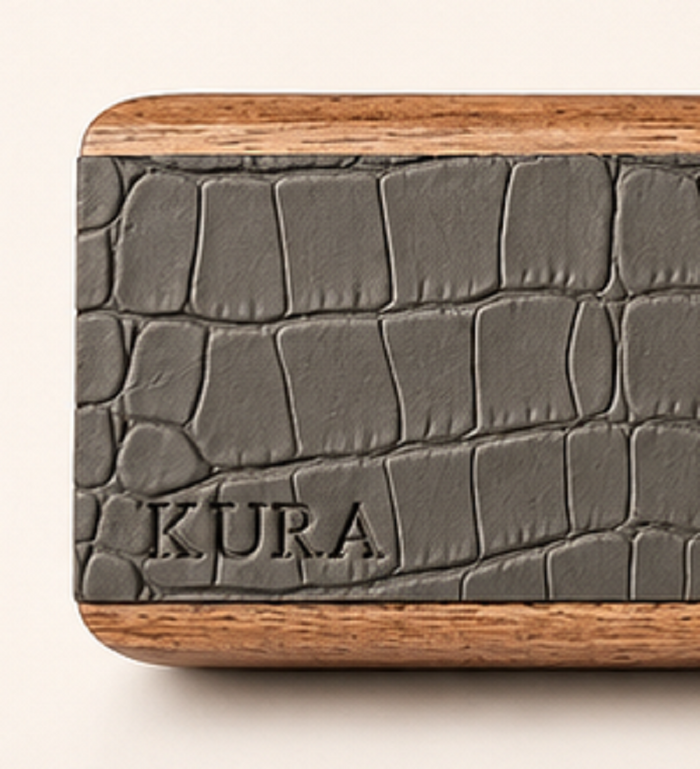 KURA 16" Magnetic Knife Bar — Walnut Alligator