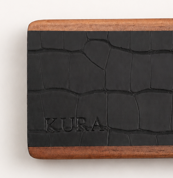 KURA 16" Magnetic Knife Bar — Walnut Alligator